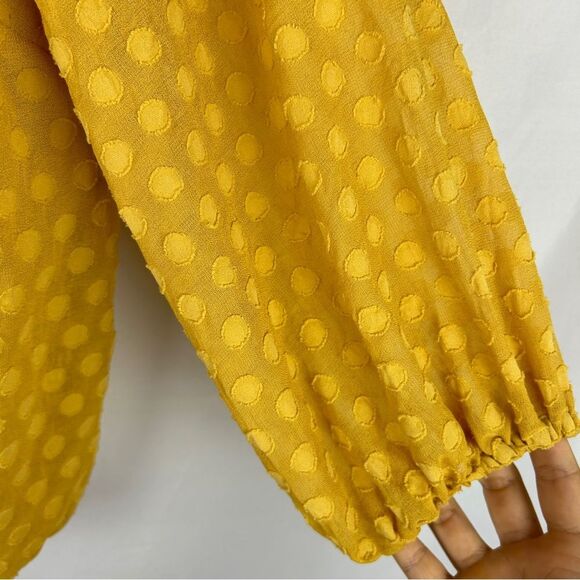 Anthropologie Sunday in Brooklyn yellow polka dot lined blouse top S - Picture 3 of 6